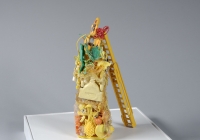 The Before Part of What I Do #29, mixed media object, 12” x 12” x 12”